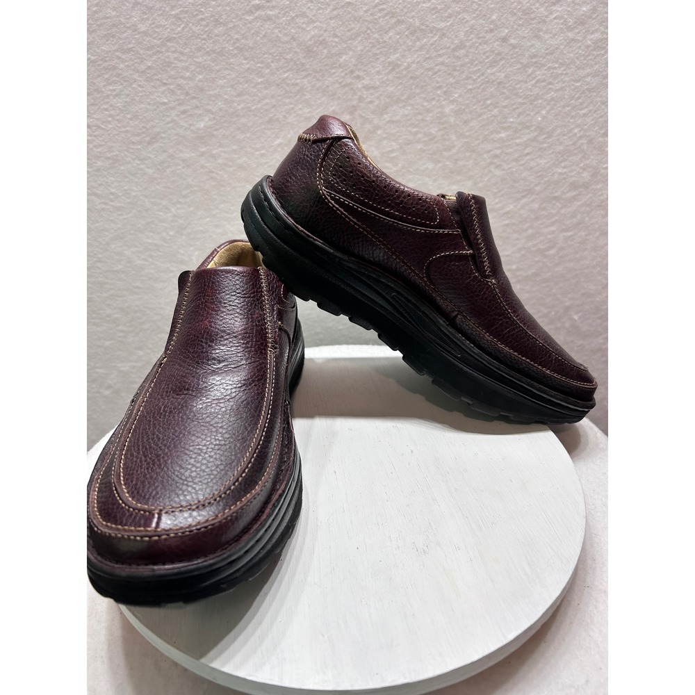 Drew Bexley II Burgundy Pebble Grain Leather Slip On Shoes Mens 9.5M 43000-60-12